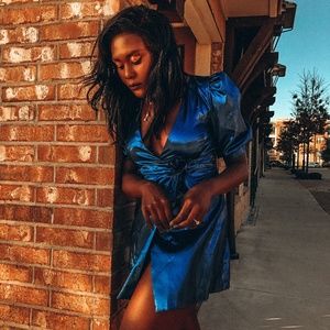 Blue Zara metallic dress Size S